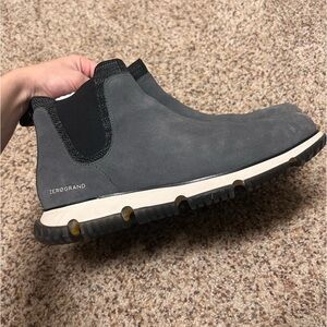 NWT Cole Haan 4.Zerogrand Chelsea Boot Waterproof Gray Suede, Men’s size 10W